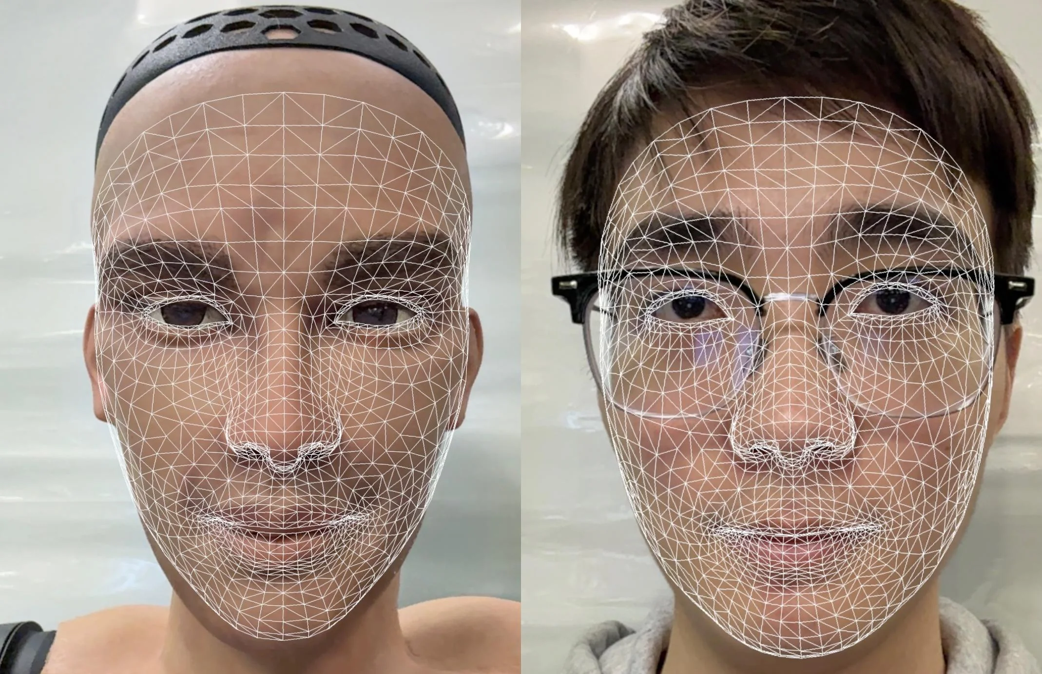 Human and robot facial mesh capture