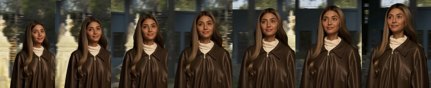Generated identity along a virtual camera movement path