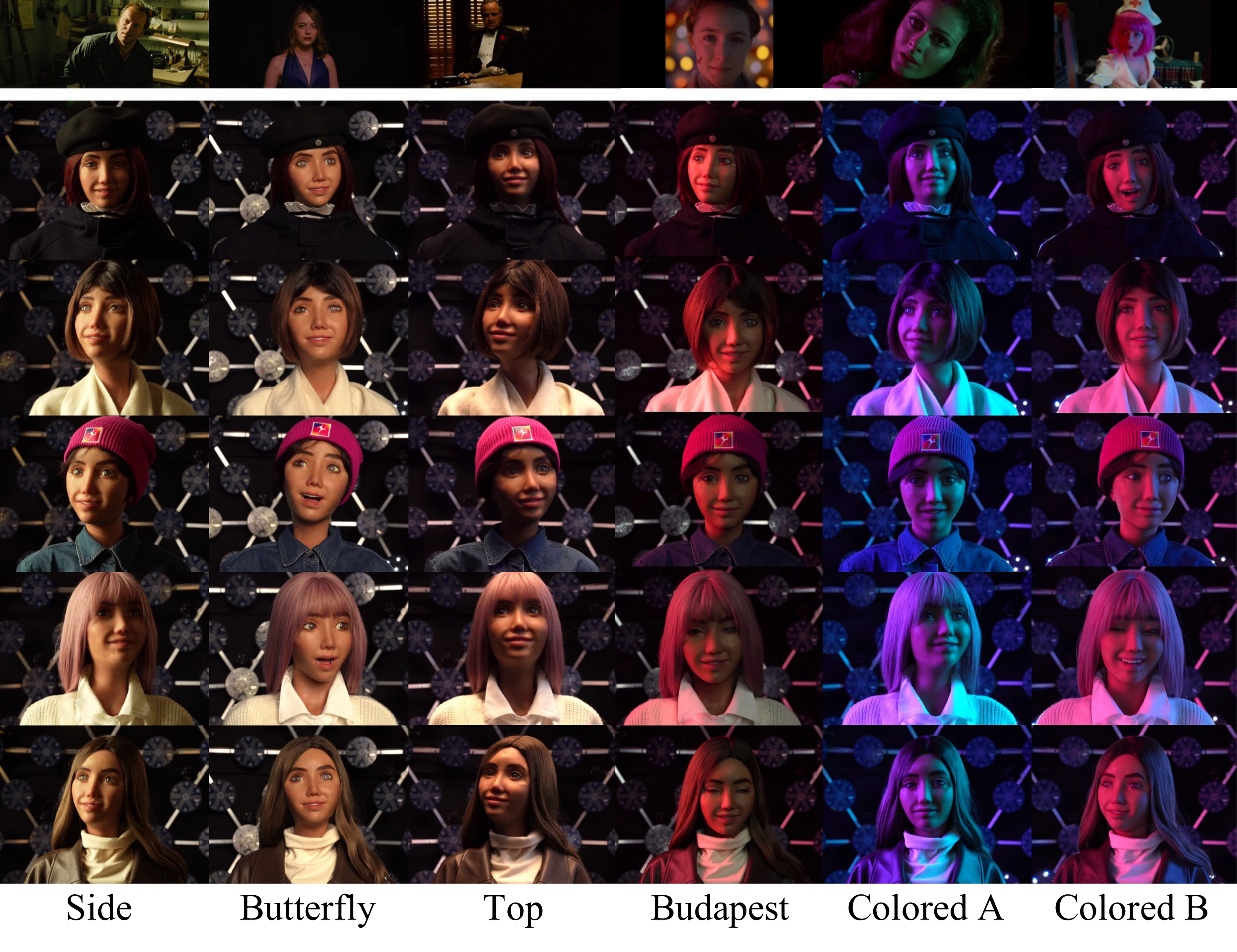 SiA dataset of costumes, expressions, and cinematic lighting setups